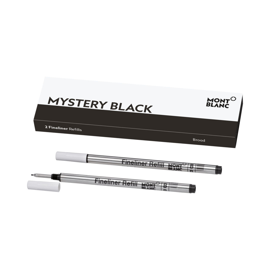 Montblanc Writing Accessories 2 Fineliner Refills Broad Mystery Black - Black