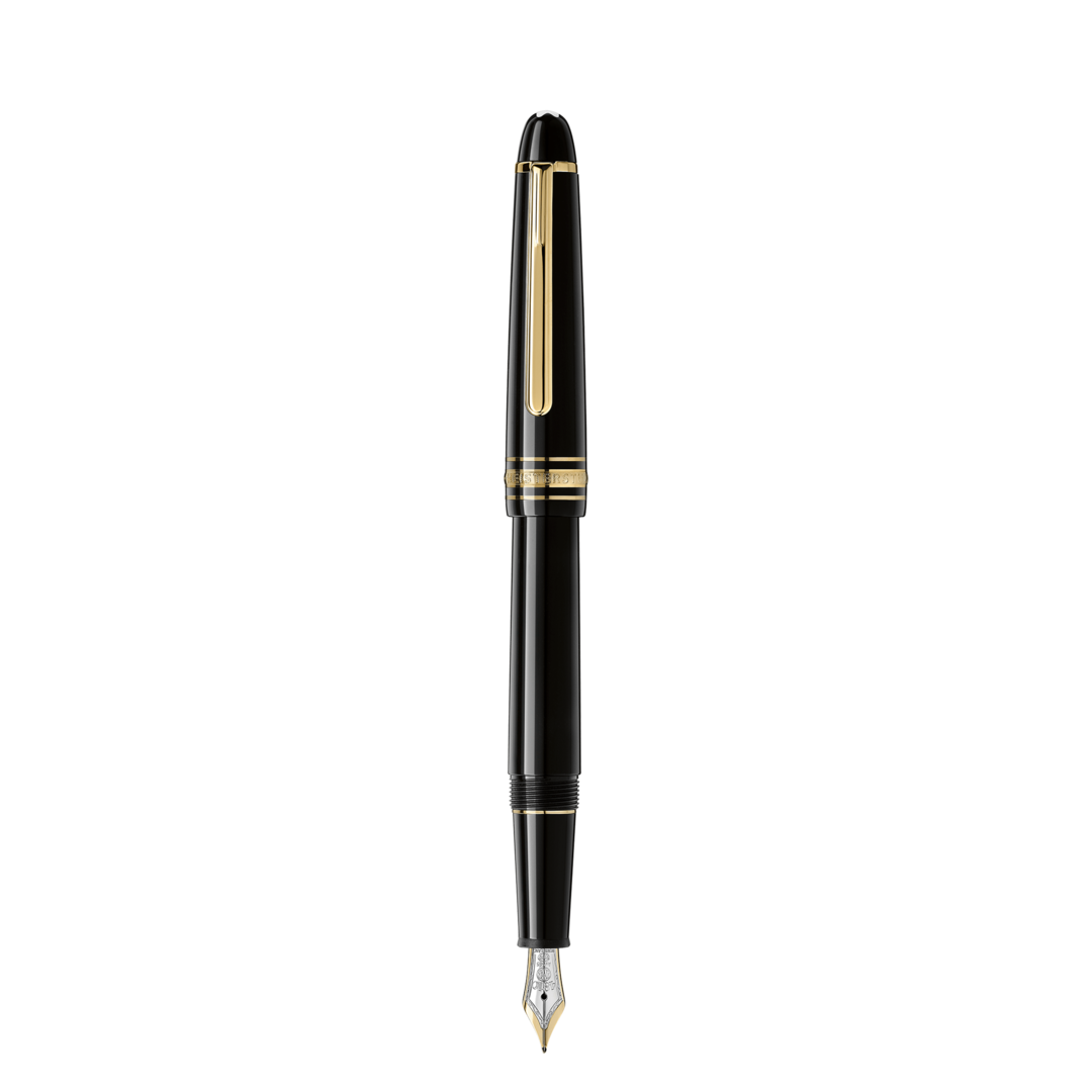 Montblanc Writing Instrument Meisterstuck Classique Gold Coated Fountain Pen F - Black