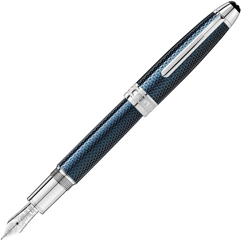 Montblanc Writing Instrument Meisterstuck Solitaire Blue Hour Legrand Fine Nib Fountain Pen - Silver