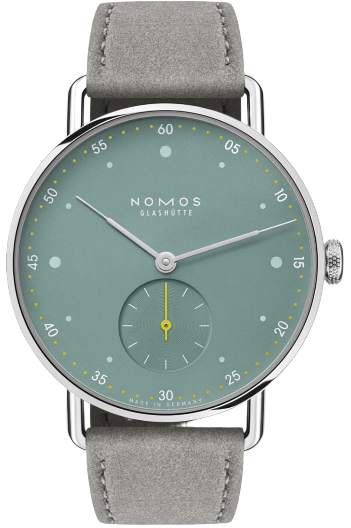 Nomos Glashutte Metro 33 Sage Sapphire Crystal