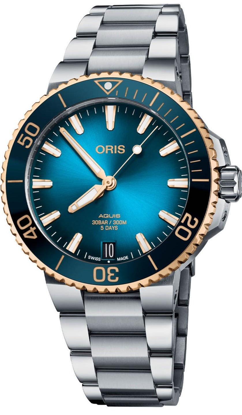 Oris Aquis Date Calibre 400 Bi-colour Blue Bracelet
