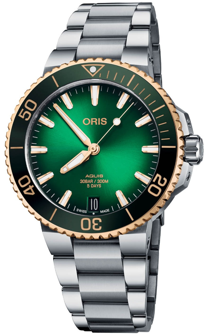 Oris Aquis Date Calibre 400 Bi-colour Green Bracelet