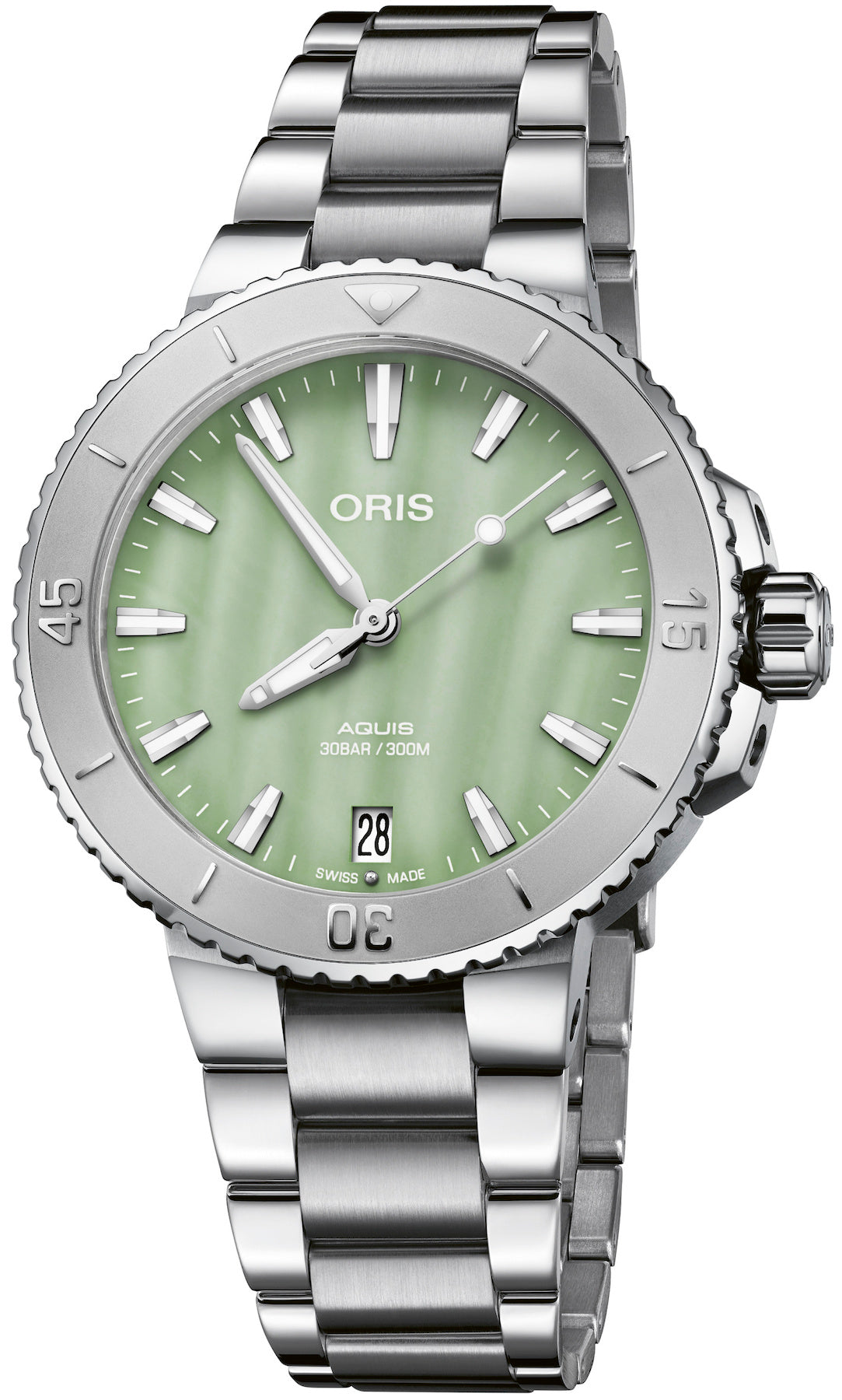 Oris Aquis Date Seafoam Green