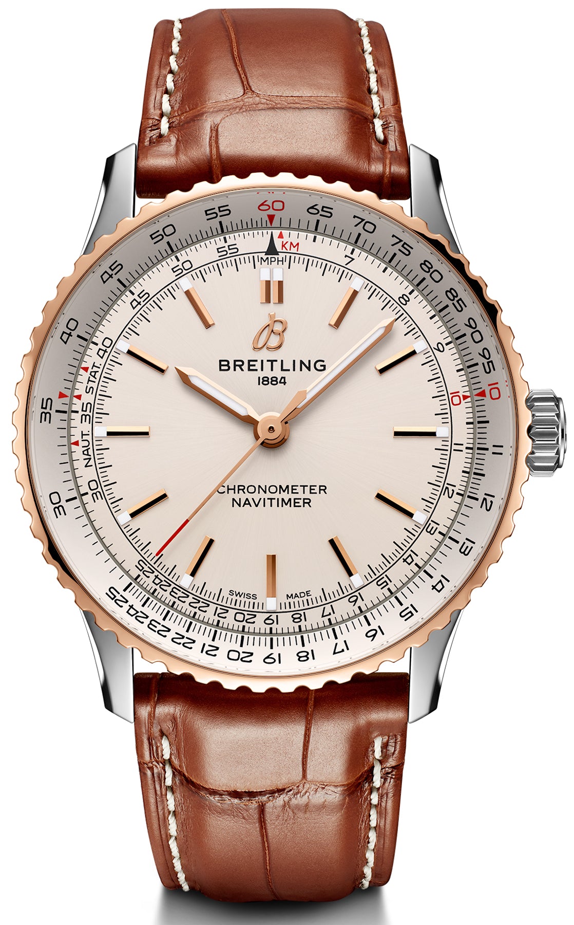 Breitling Navitimer 41 Steel & 18k Red Gold Leather