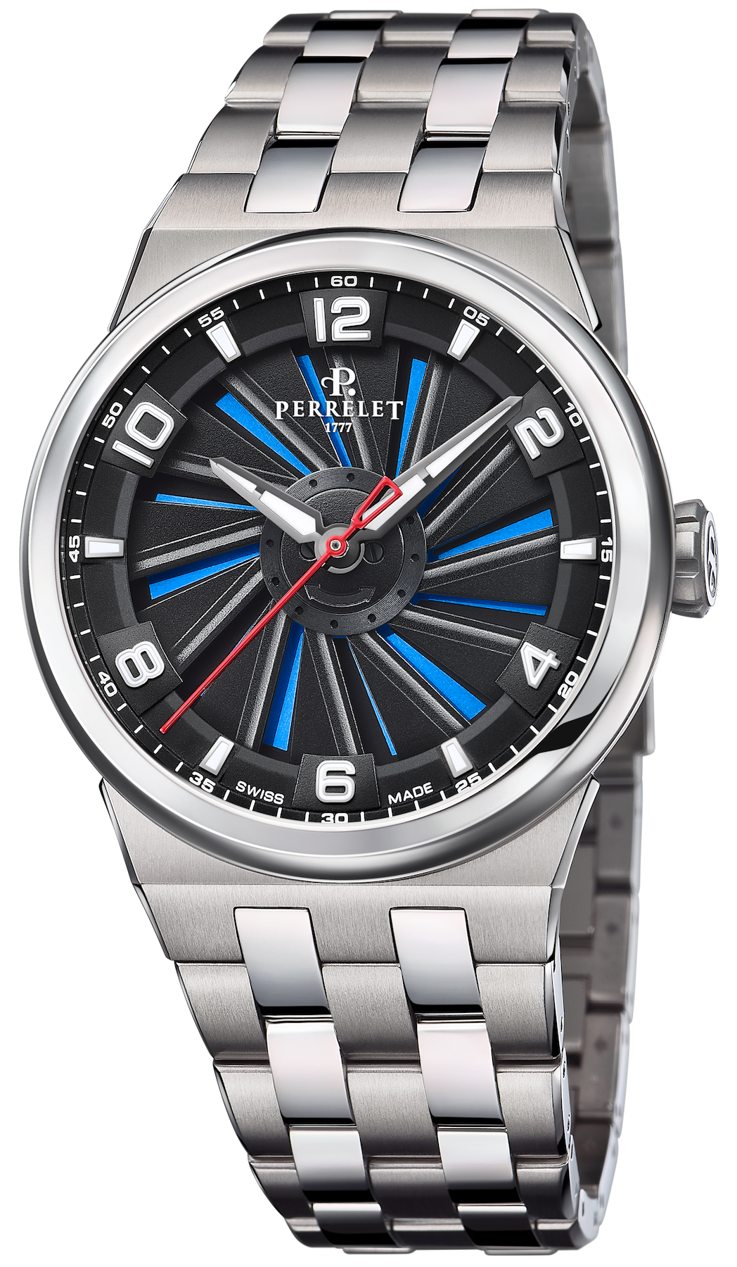Perrelet Turbine Titanium 41 Blue Bracelet