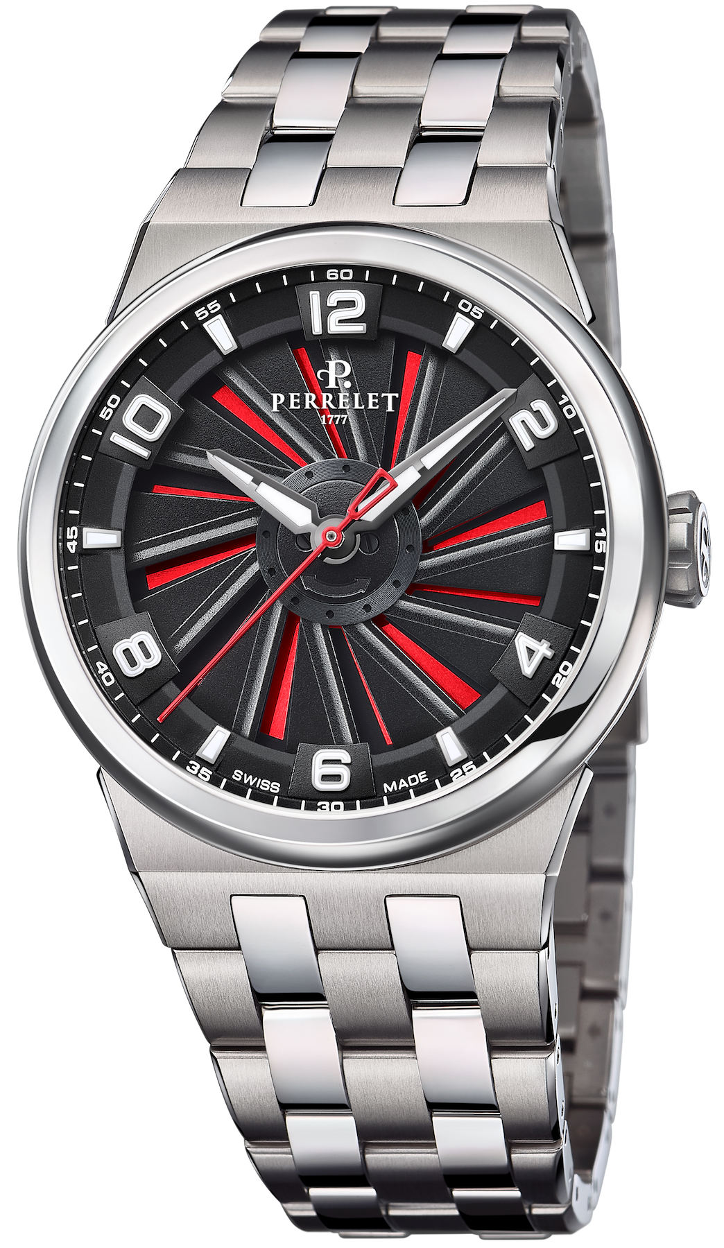 Perrelet Turbine Titanium 41 Red Bracelet
