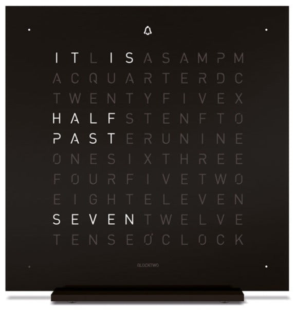 Qlocktwo Earth 13.5 Deep Black Table Clock