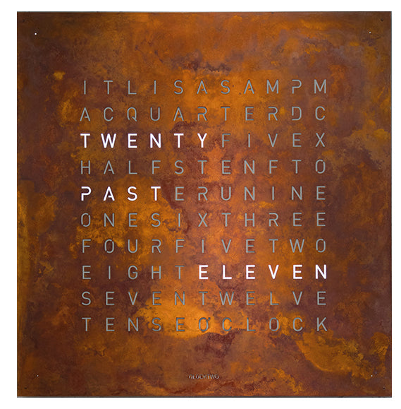 Qlocktwo Earth 180 Creators Edition Rust Wall Clock