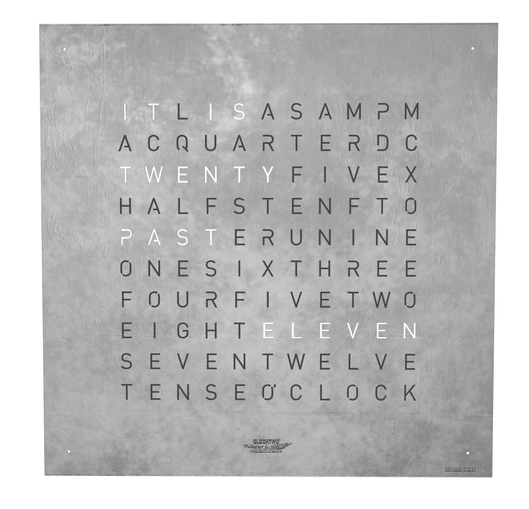 Qlocktwo Earth 45 Creators Edition Platinum Black