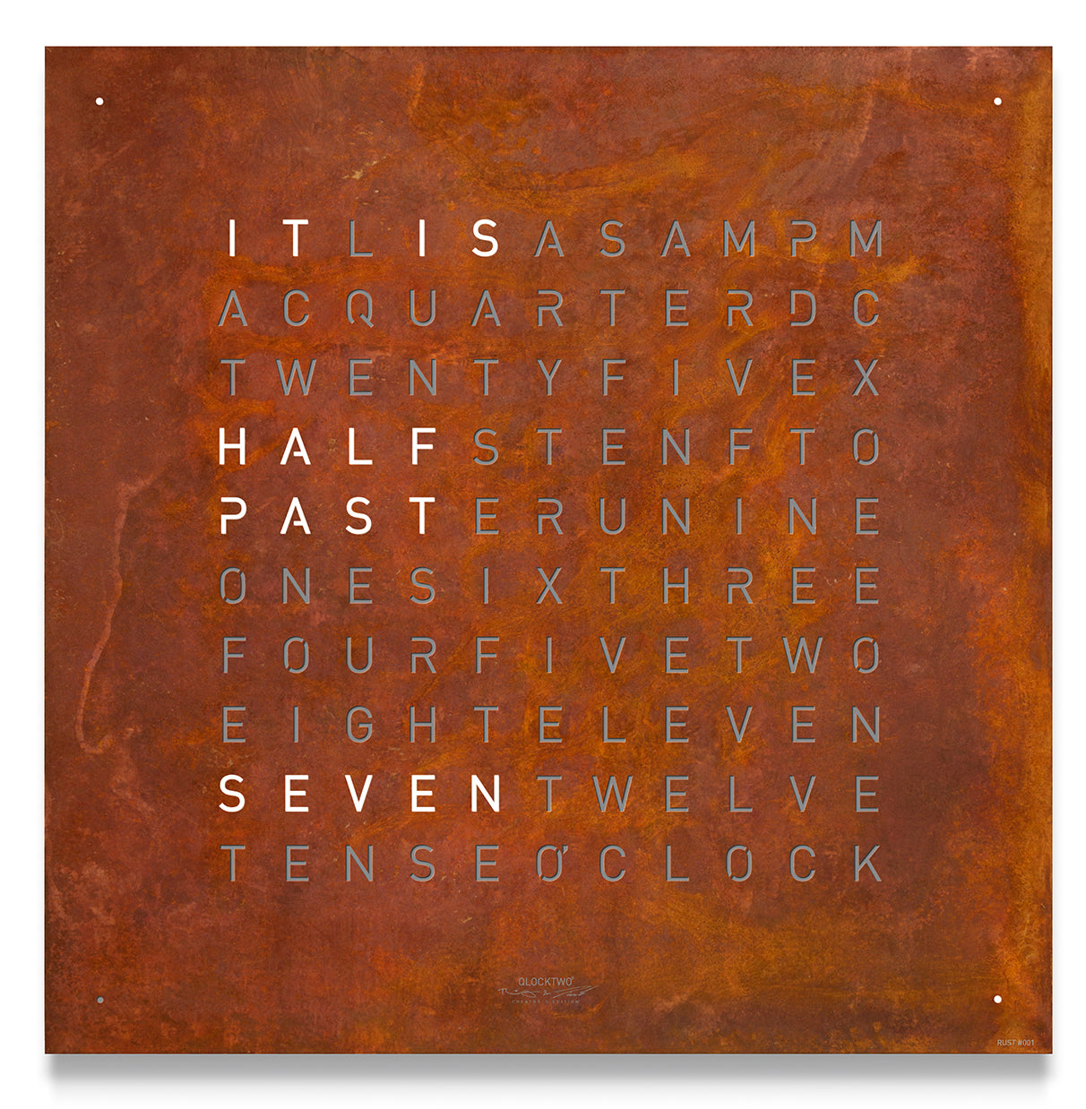 Qlocktwo Earth 45 Creators Edition Rust Wall Clock