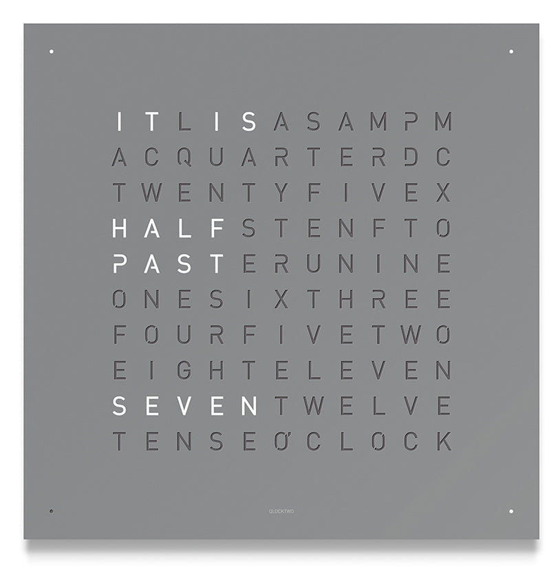 Qlocktwo Earth 45 Grey Pepper Wall Clock