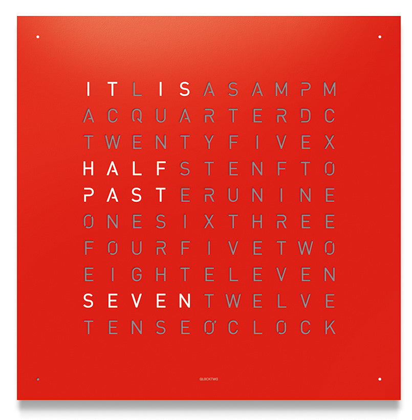 Qlocktwo Earth 45 Red Pepper Wall Clock