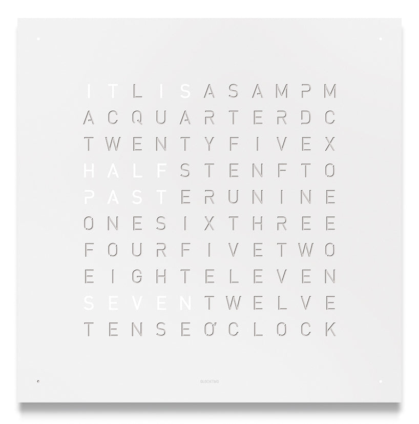 Qlocktwo Earth 45 White Pepper Wall Clock