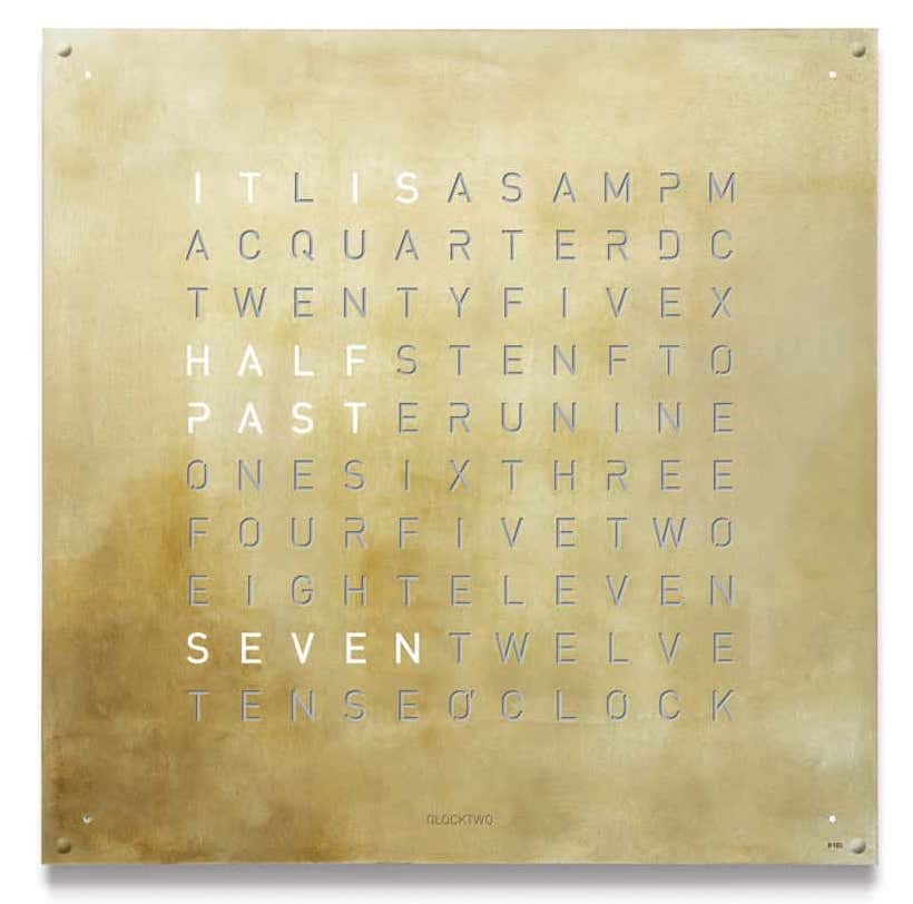 Qlocktwo Earth 90 Creators Edition Silver & Gold Wall Clock