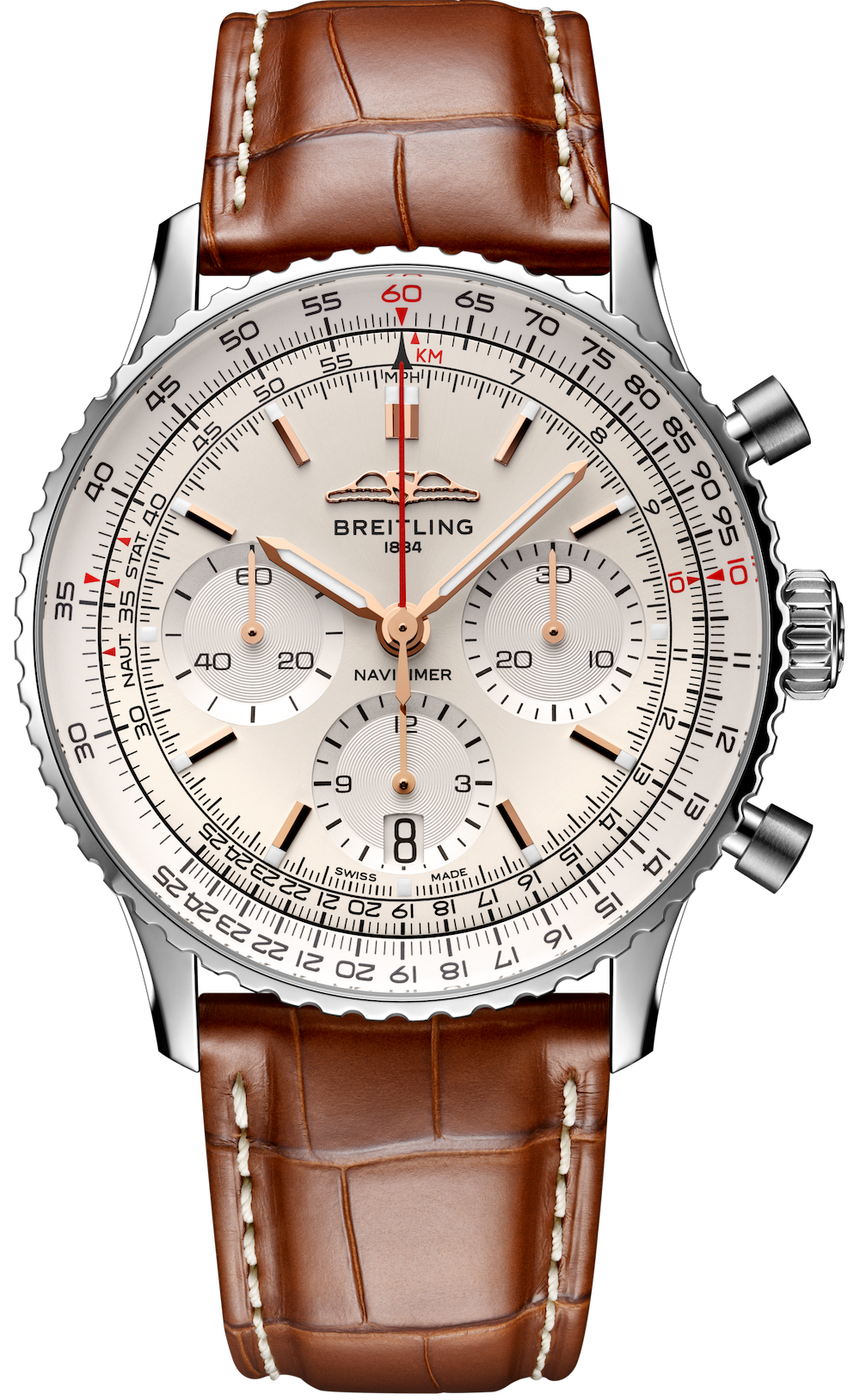 Breitling Navitimer B01 41 Gold Croc Folding Clasp