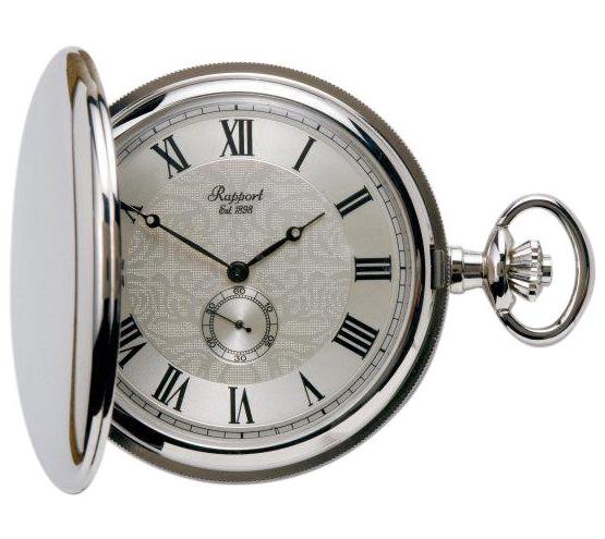 Rapport Pocket Watch Full Hunter Silver Tone