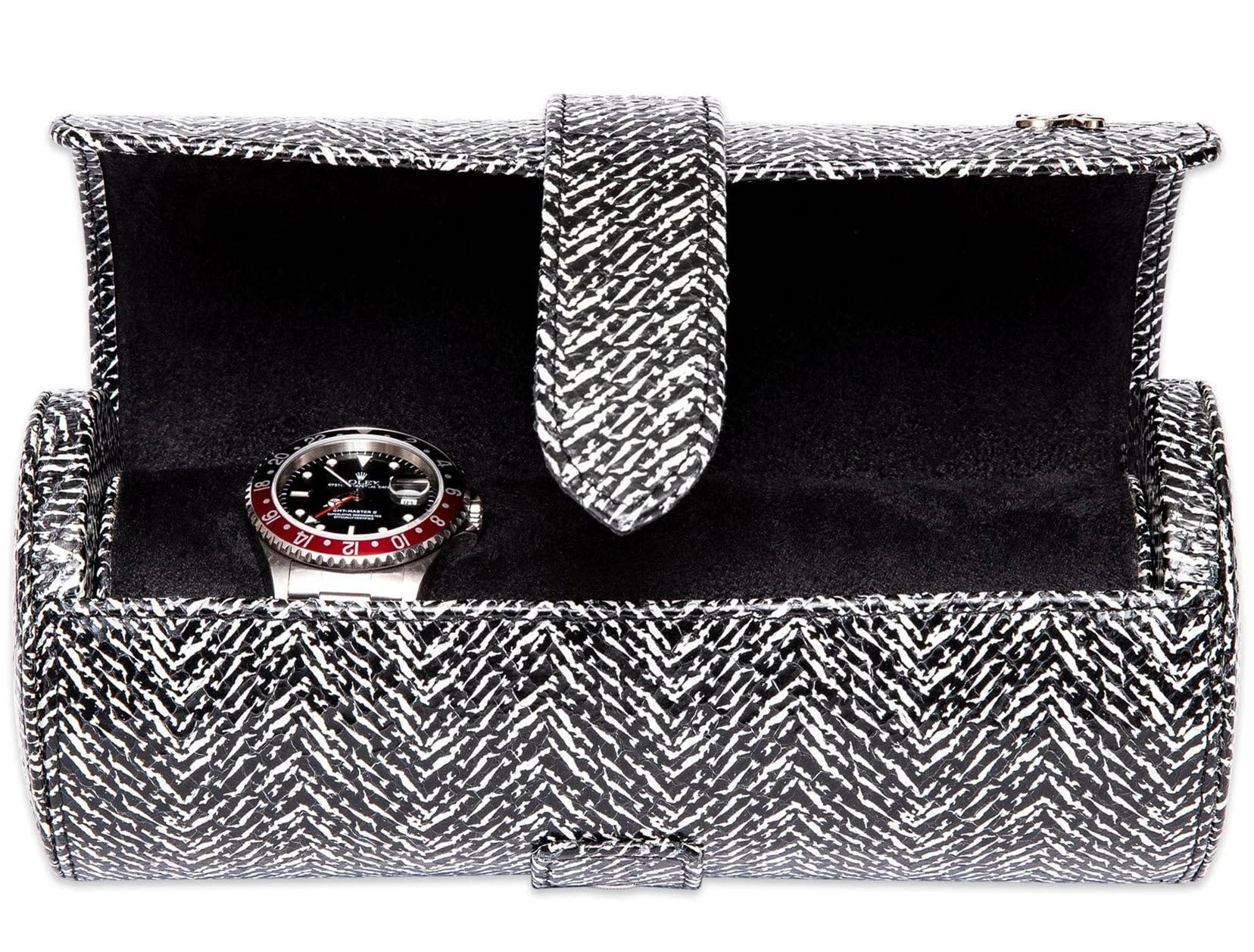 Rapport Watch Roll Marlow Three Black Herringbone