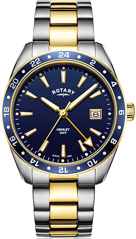 Rotary Henley Two Tone Gold Pvd Mens