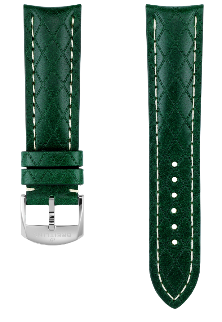 Breitling Strap Calf Leather Premier Curved End 22-20 Quilted Green