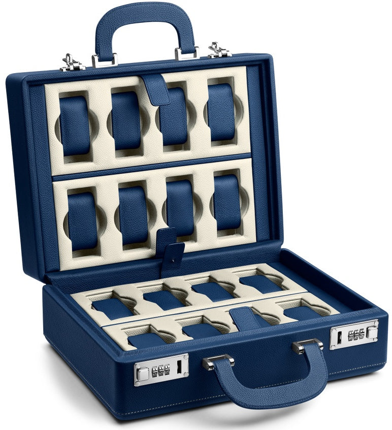 Scatola Del Tempo Watch Case Valigetta 16 Blue Off White