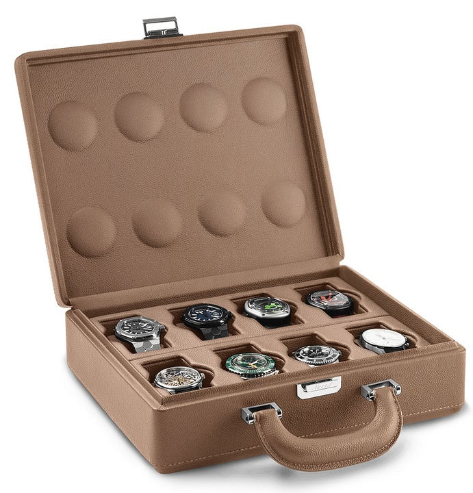 Scatola Del Tempo Watch Case Valigetta 8 Handle Chestnut