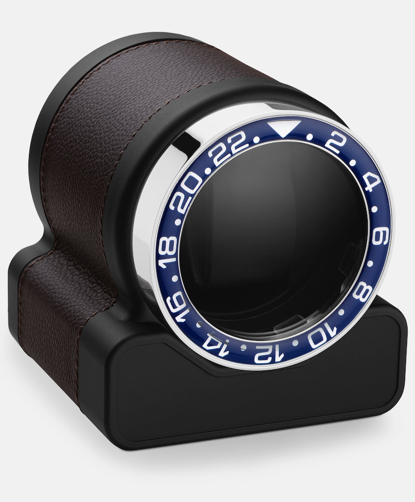 Scatola Del Tempo Watch Winder Rotor One Chocolate Blue Bezel