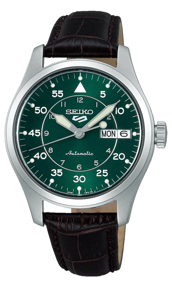 Seiko 5 Sports Kelly Green Flieger Suit Style