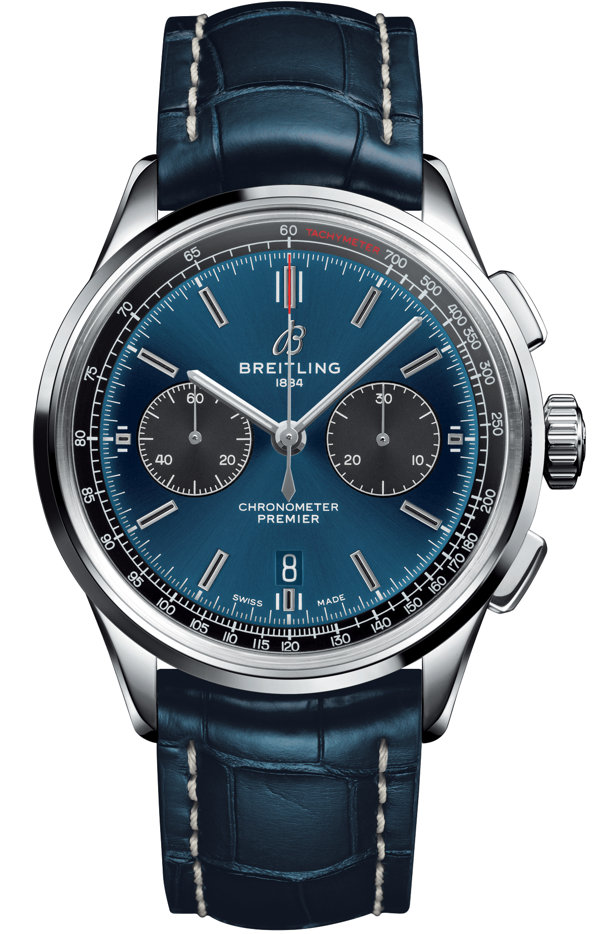Breitling Watch Premier B01 Chronograph 42 Blue Croco Folding