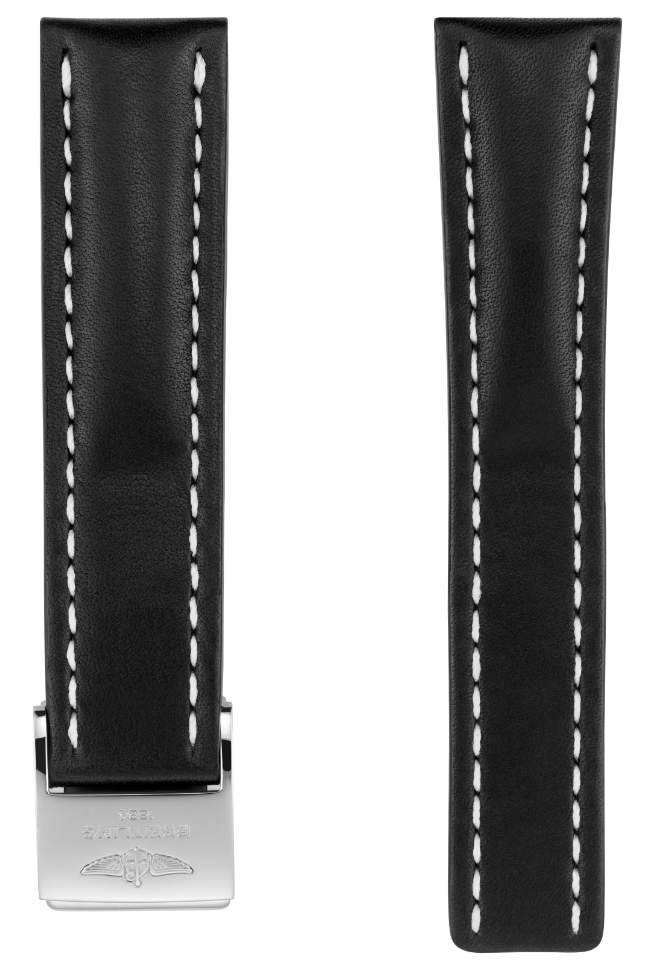 Breitling Strap Old Style Calf Leather 22-20 Black (buckle Not Included)