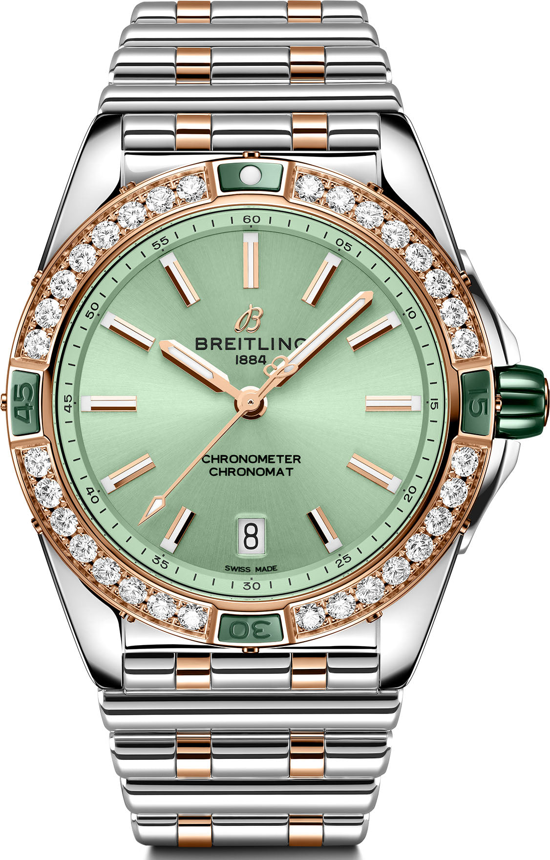 Breitling Super Chronomat Automatic 38 Mint Green Bracelet