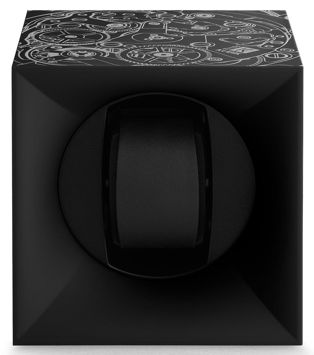Swiss Kubik Watch Winder Single Startbox Black White Print