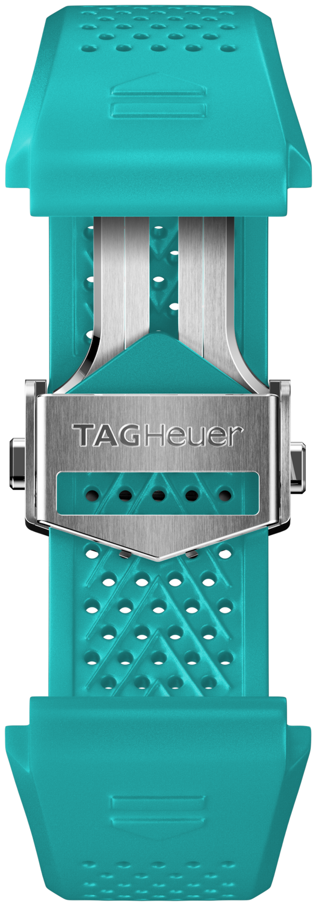 Tag Heuer Strap Connected 45mm Rubber Light Blue Folding Buckle