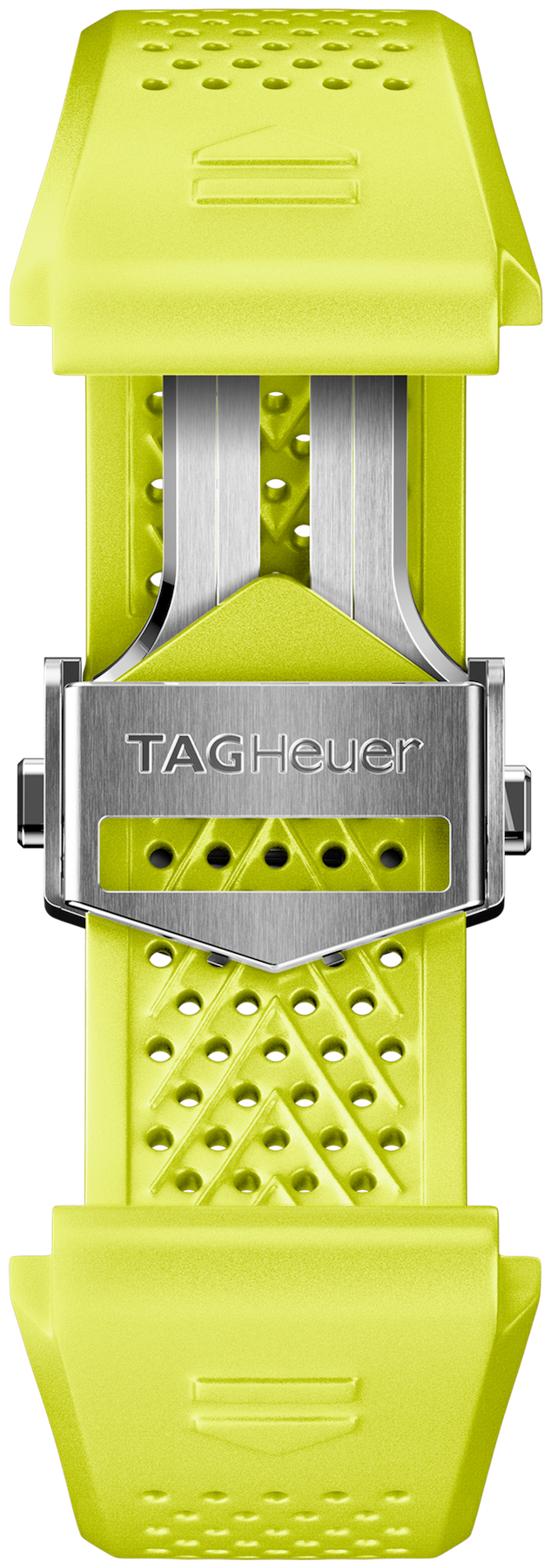 Tag Heuer Strap Connected 45mm Rubber Lime Yellow Folding Buckle