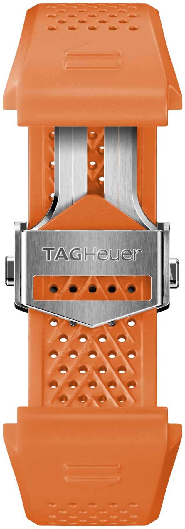 Tag Heuer Strap Connected 45mm Rubber Orange Folding Buckle