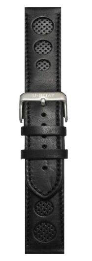 U-boat Strap 1265 23/22 Leather Black Steel Buckle