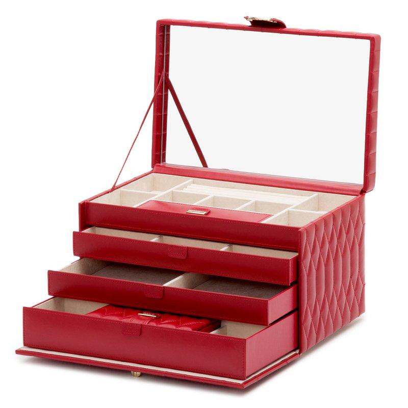 Wolf Jewellery Box Caroline Large Red - Red