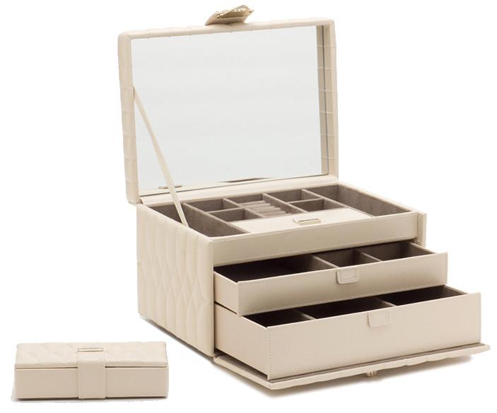 Wolf Jewellery Box Caroline Medium Cream - Cream