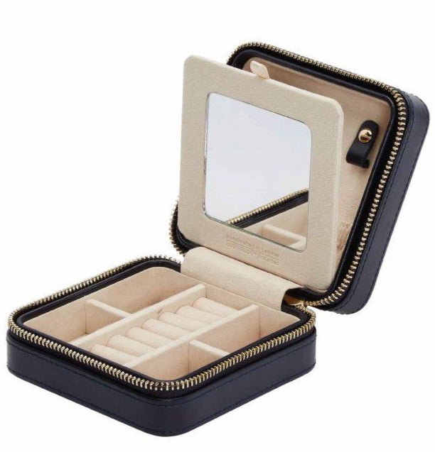 Wolf Jewellery Case Maria Zip Small Navy - Navy