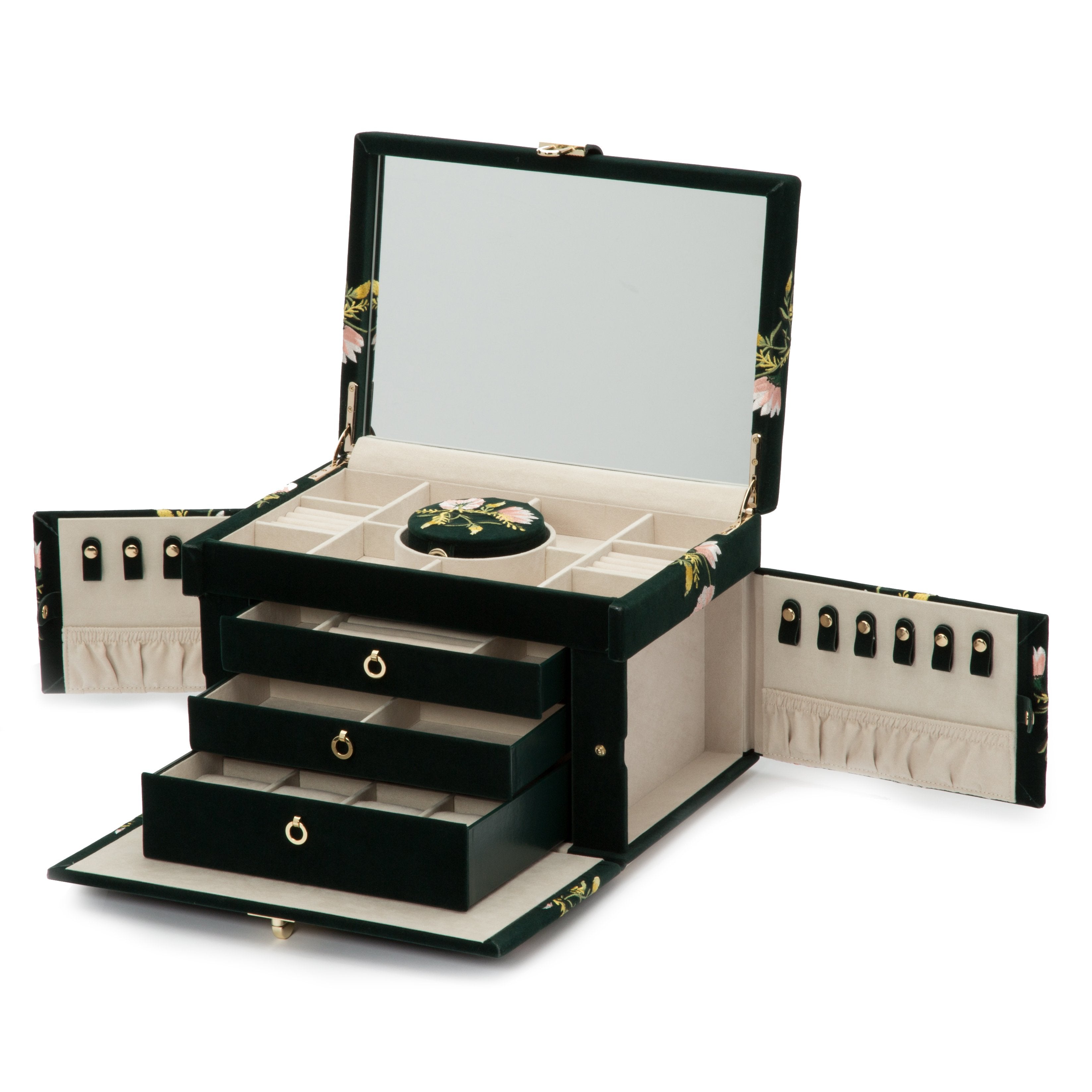 Wolf Jewellery Case Zoe Large Forest Green - Green