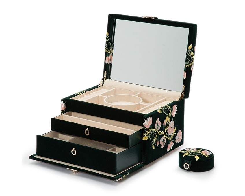 Wolf Jewellery Case Zoe Medium Forest Green