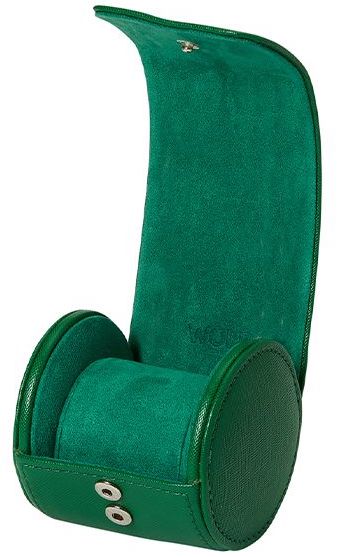 Wolf Watch Roll Black Tutti Frutti Green