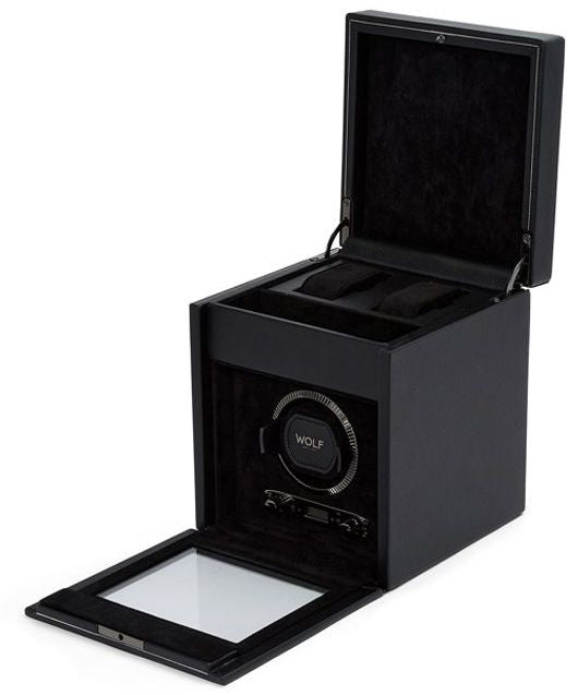 Wolf Watch Winder British Racing Black Single Storage