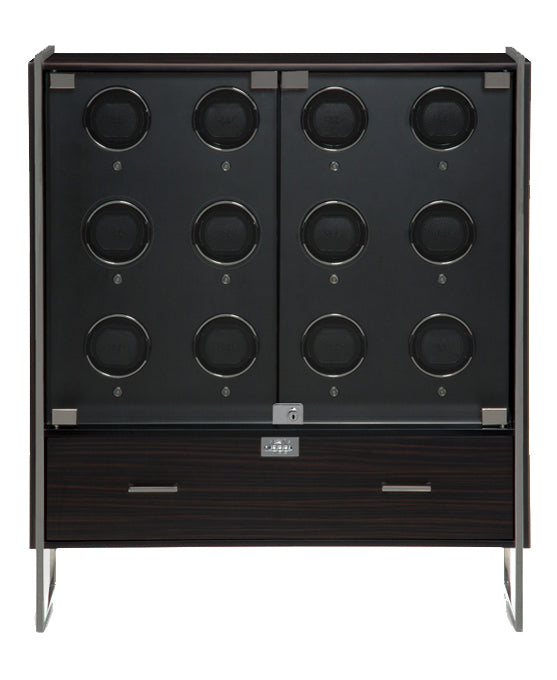 Wolf Watch Winder Regent 12 Piece Cabinet Matt Zebra Black