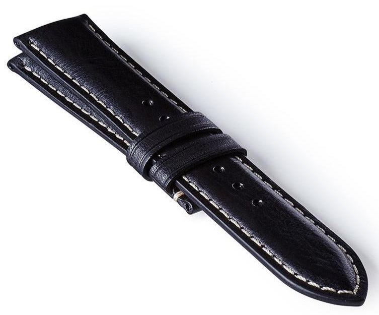 Bremont Strap Leather Black White 22mm Extra Long