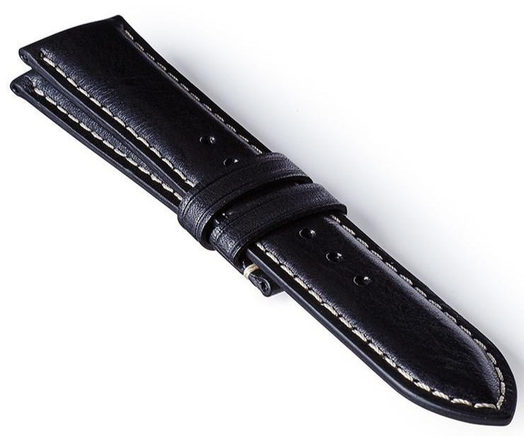 Bremont Strap Leather Black White 22mm Long