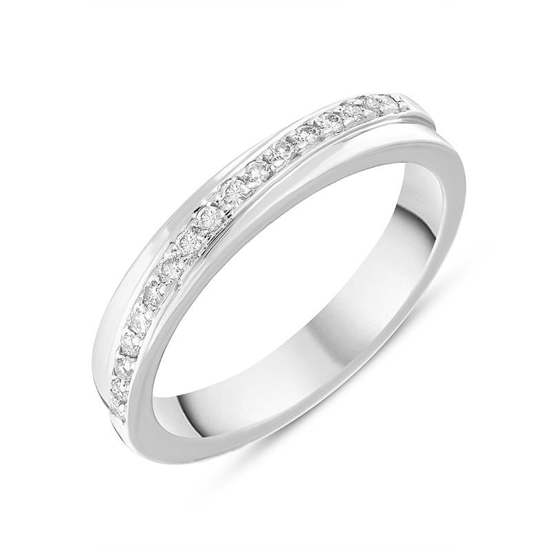Platinum 0.17ct Diamond Channel Set Half Eternity Ring - M