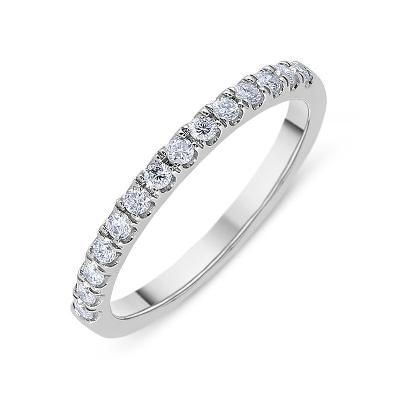 Platinum 0.20ct Diamond Claw Set Wedding Half Eternity Ring - Option1 Value Platinum
