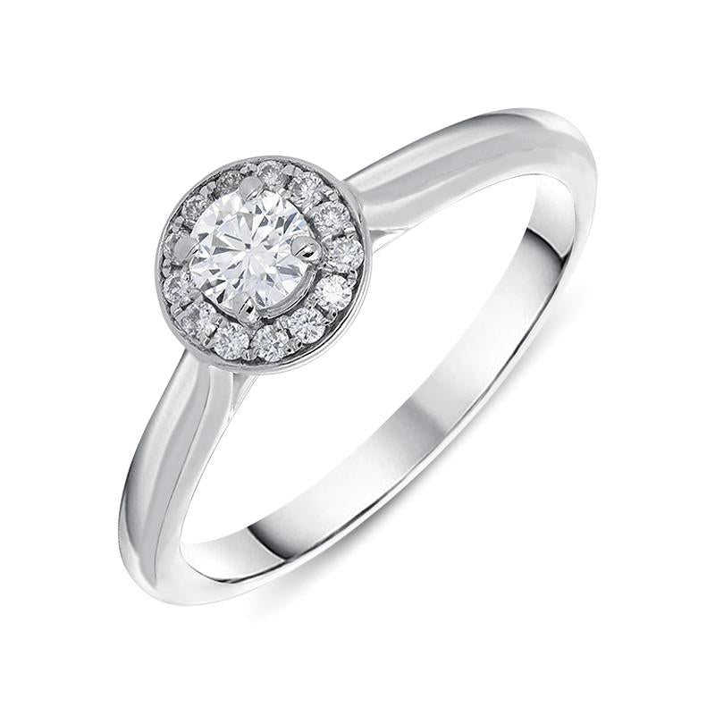 Platinum 0.30ct Diamond Brilliant Cut Halo Ring - Option1 Value Platinum