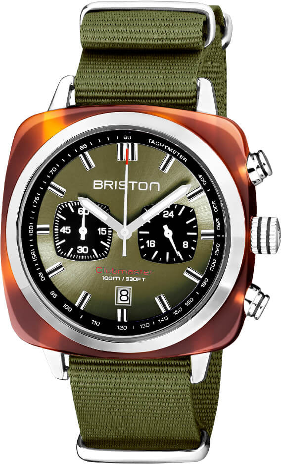 Briston Watch Clubmaster Classic Sport Green Olive