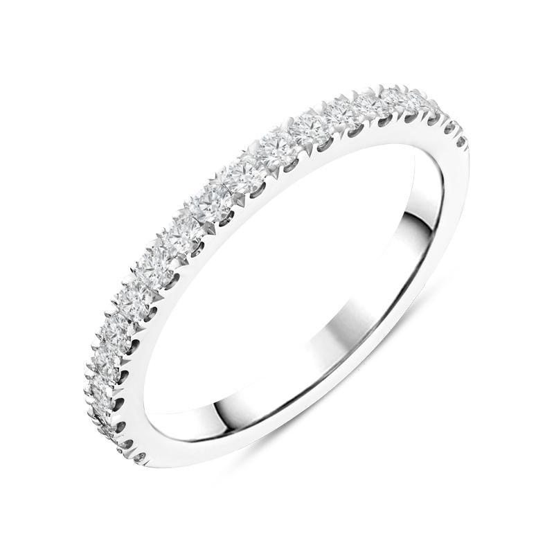 Platinum 0.40ct Diamond Brilliant Cut Half Eternity Ring - White Gold